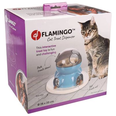 FLAMINGO Dispensador de premios para gatos Diso blanco y azul