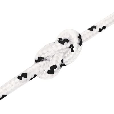 vidaXL Cuerda para barco trenzada poliéster blanco 8 mmx25 m