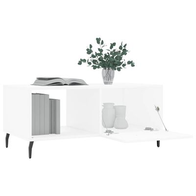 vidaXL Mesa de centro madera contrachapada blanco 90x50x40 cm