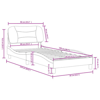 vidaXL Estructura de cama sin colchón tela azul 80x200 cm