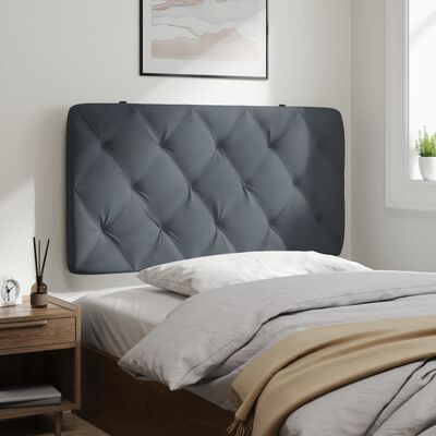 vidaXL Cabecero de cama acolchado terciopelo gris oscuro 100 cm