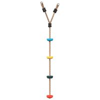 vidaXL Cuerda de escalada de discos para niños 4 peldaños multicolor