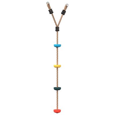 vidaXL Cuerda de escalada de discos para niños 4 peldaños multicolor