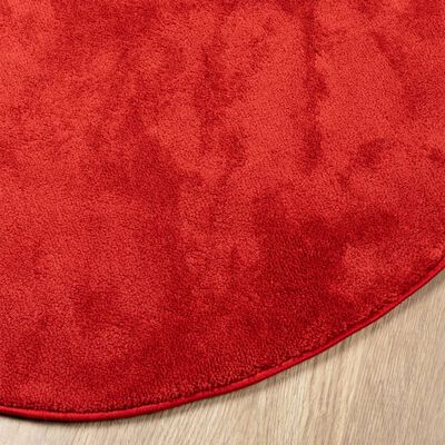 vidaXL Alfombra de pelo corto OVIEDO roja Ø 80 cm