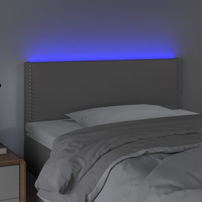 vidaXL Cabecero con LED cuero sintético gris 90x5x78/88 cm