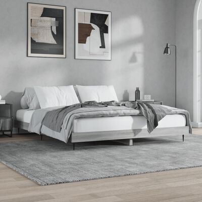 vidaXL Estructura de cama madera de ingeniería gris Sonoma 140x200 cm