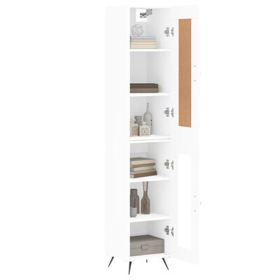 vidaXL Aparador alto madera contrachapada blanco 34,5x34x180 cm