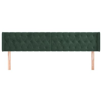 vidaXL Cabecero de terciopelo verde oscuro 203x16x78/88 cm