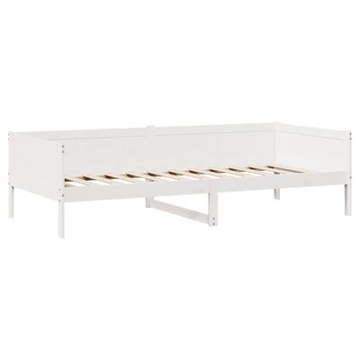 vidaXL Sofá cama con cajones madera maciza de pino blanca 90x190 cm