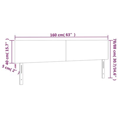 vidaXL Cabecero con LED de tela azul 160x5x78/88 cm