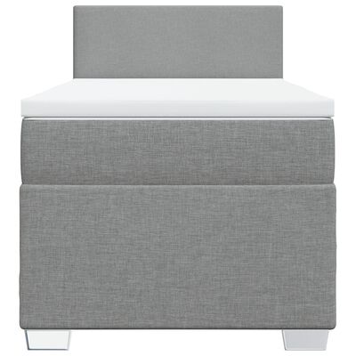 vidaXL Cama box spring con colchón tela gris claro 100x200 cm