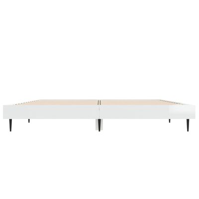 vidaXL Estructura de cama madera de ingeniería blanco brillo 120x190cm