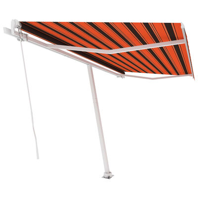 vidaXL Toldo de pie manual retráctil naranja y marrón 400x350 cm