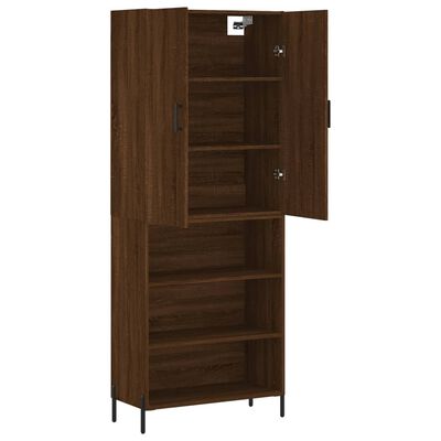 vidaXL Aparador alto madera contrachapada marrón roble 69,5x34x180 cm