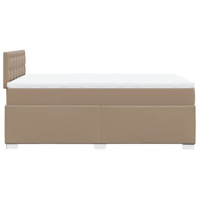 vidaXL Cama box spring con colchón cuero sintético capuchino 140x200cm