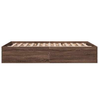 vidaXL Estructura de cama madera de ingeniería marrón roble 120x200 cm