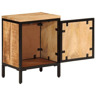 vidaXL Mesita de noche de madera maciza de mango rugosa 40x30x52,5 cm