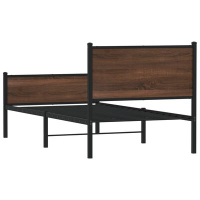 vidaXL Estructura de cama sin colchón metal marrón roble 80x200 cm