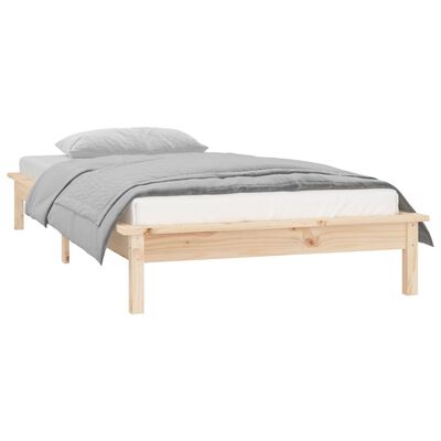 vidaXL Estructura de cama con LED madera maciza 90x190 cm