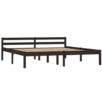 vidaXL Estructura cama sin colchón madera pino marrón oscuro 160x200cm