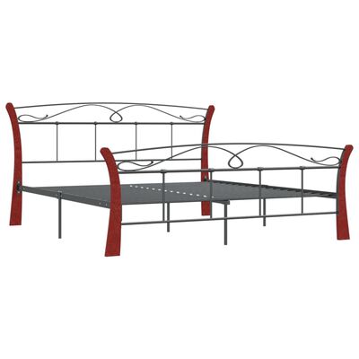 vidaXL Estructura de cama de metal negra 140x200 cm