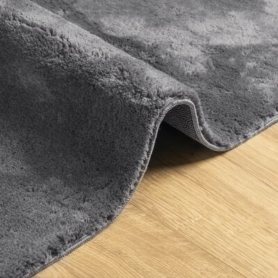 vidaXL Alfombra de pelo corto suave lavable HUARTE antracita 80x150 cm