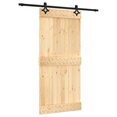 vidaXL Puerta corredera con herrajes madera maciza de pino 95x210 cm