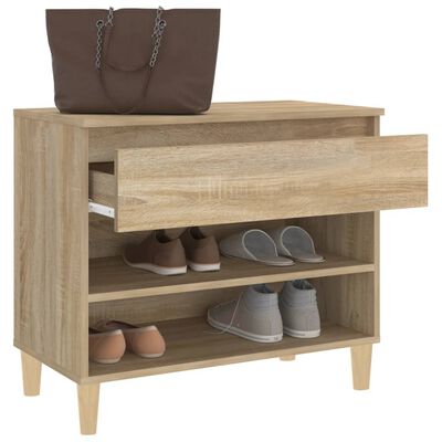 vidaXL Mueble zapatero madera contrachapada roble Sonoma 70x36x60 cm