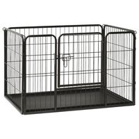 vidaXL Corral para perros cachorros acero 91,5x59x61 cm