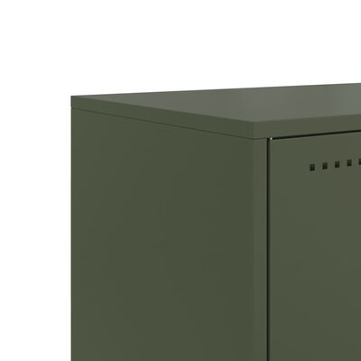 vidaXL Mueble de TV de acero verde oliva 100,5x39x43,5 cm