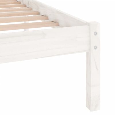 vidaXL Estructura de cama de madera maciza de pino blanco 160x200 cm