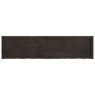 vidaXL Tablero mesa madera roble tratada marrón oscuro 160x40x(2-4) cm