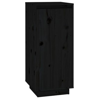 vidaXL Armario zapatero de madera maciza de pino negro 35x35x80 cm