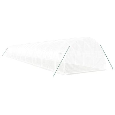 vidaXL Invernadero con estructura de acero blanco 60 m² 20x3x2 m