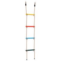 vidaXL Escalera de cuerda para niños con 4 peldaños multicolor