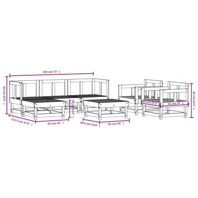 vidaXL Juego de muebles de jardín 7 pzas madera de pino impregnada