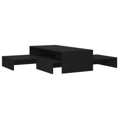 vidaXL Mesa de centro apilable contrachapada negro 100x100x26,5 cm