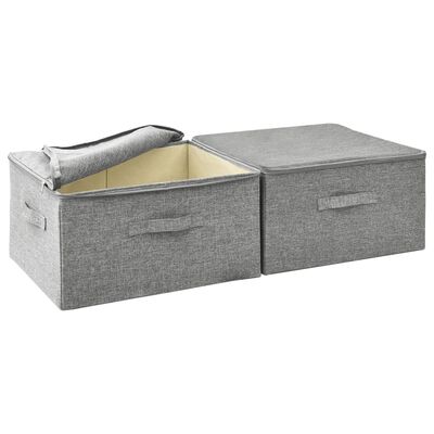 Caja de almacenaje plegable con cremallera fabricada en tela acabado color  gris VidaXL