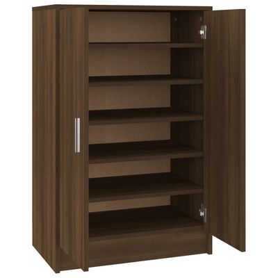 vidaXL Mueble zapatero madera contrachapada roble marrón 60x35x92 cm