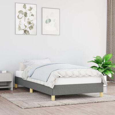 vidaXL Estructura de cama sin colchón tela gris oscuro 90x200 cm