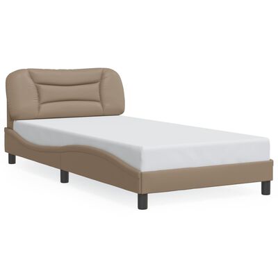 vidaXL Estructura cama sin colchón cuero sintético capuchino 100x200cm