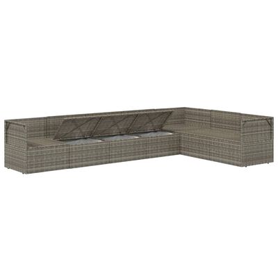 vidaXL Set de muebles de jardín 7 pzas y cojines ratán sintético gris