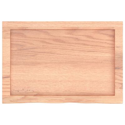 vidaXL Encimera baño madera maciza tratada marrón claro 60x40x(2-4) cm