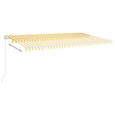 vidaXL Toldo retráctil manual con luz LED amarillo y blanco 600x300 cm