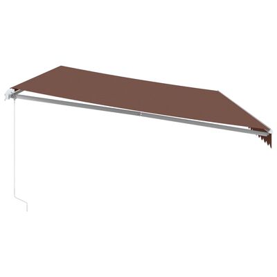 vidaXL Toldo retráctil manual con luces LED marrón 600x300 cm