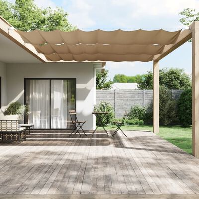 vidaXL Toldo vertical tela oxford gris taupé 140x360 cm