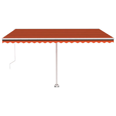 vidaXL Toldo de pie manual retráctil naranja y marrón 400x350 cm