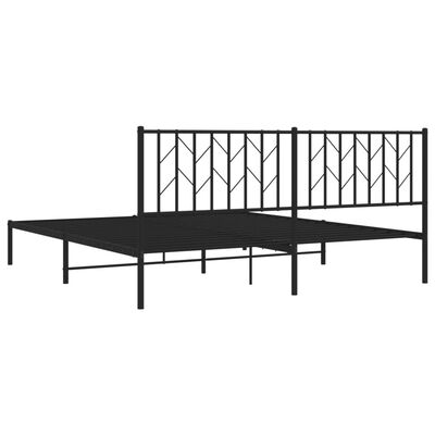 vidaXL Estructura de cama con cabecero metal negro 183x213 cm