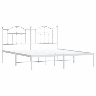 vidaXL Estructura de cama con cabecero metal blanca 160x200 cm