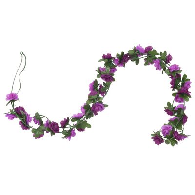 vidaXL Guirnaldas de flores de Navidad 6 uds morado claro 240 cm